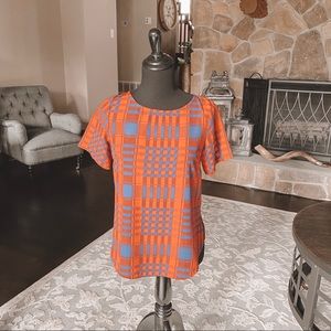 Iris Moon Red & Blue Plaid Blouse Top - Women's Small